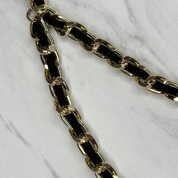 Black Woven Draped Chain Belt Coin Charm Y2K Statement Piece ✨ - Picture 7 of 13
